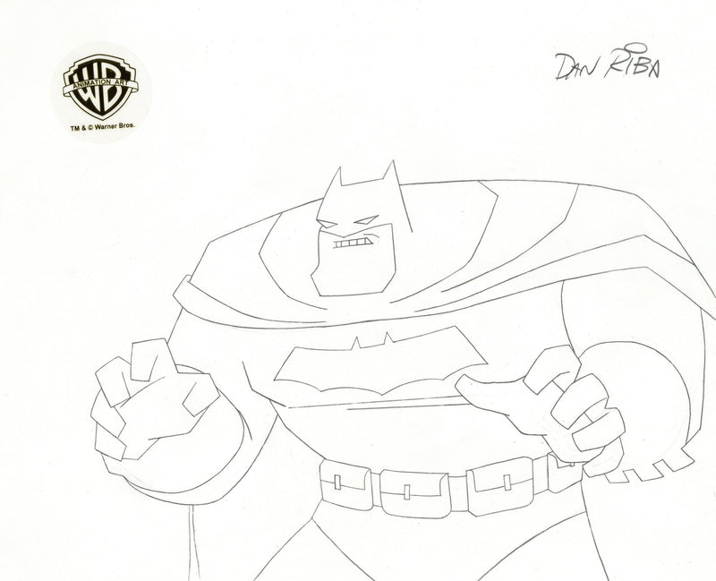The New Batman Adventures Original Production Drawing Signed by Dan Riba: Frank Miller Batman