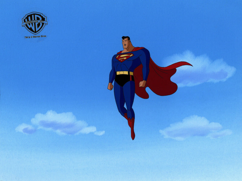 Superman The Animated Series Original Production Cel with Matching Drawing: Superman