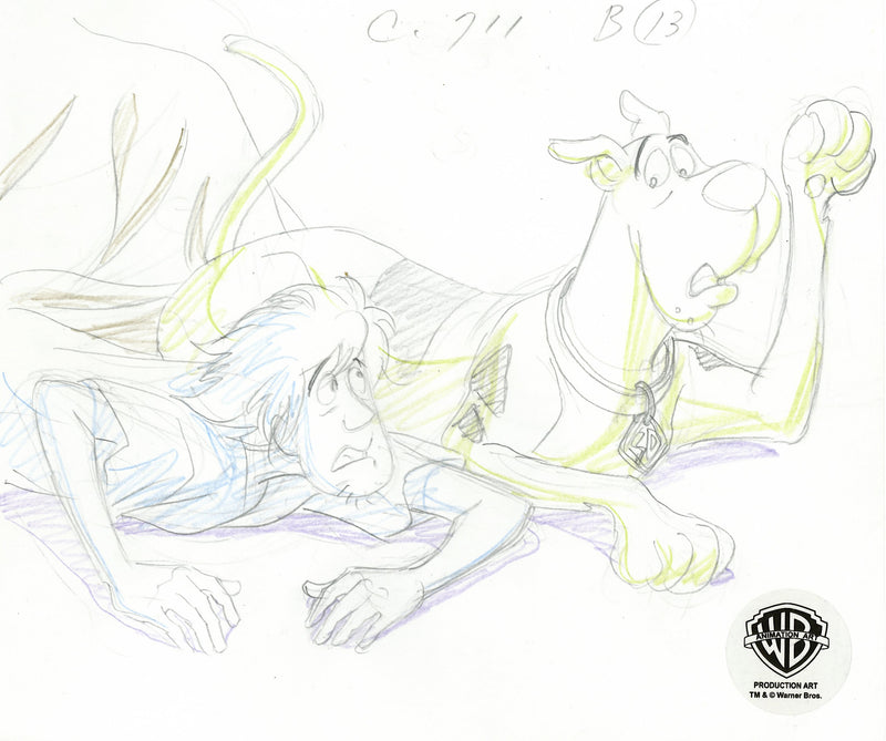 Scooby-Doo and the Witch's Ghost Original Production Drawing: Shaggy, Scooby