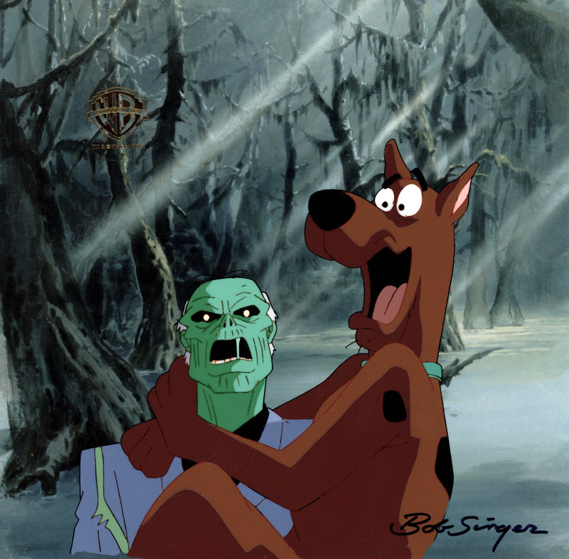 Scooby-Doo on Zombie Island Original Production Cel with Matching Drawing Signed by Bob Singer: Scooby-Doo, Zombie