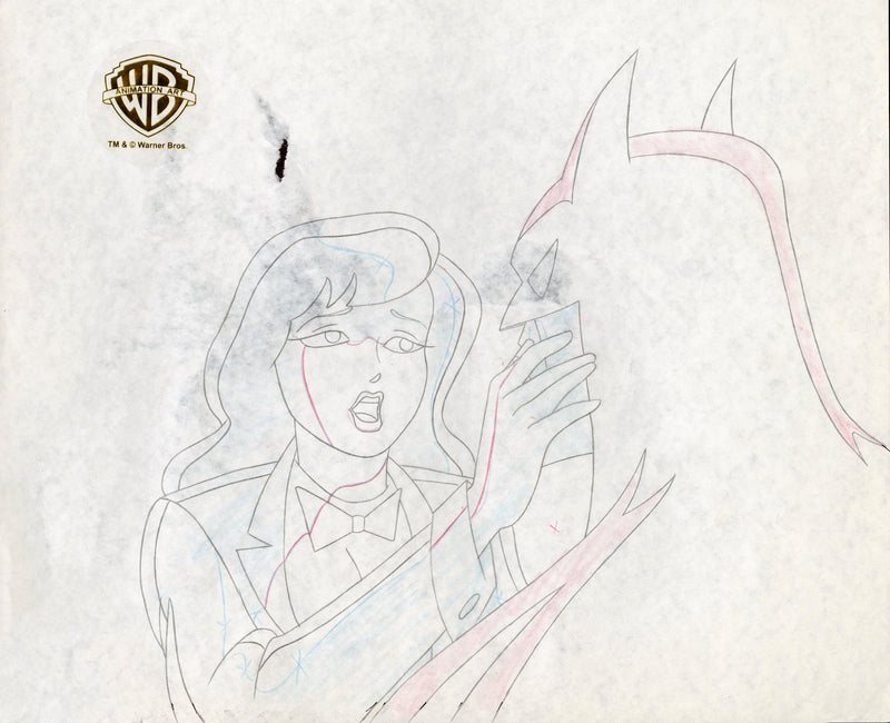 Batman The Animated Series Original Production Cel with Matching Drawing: Zatanna, Batman