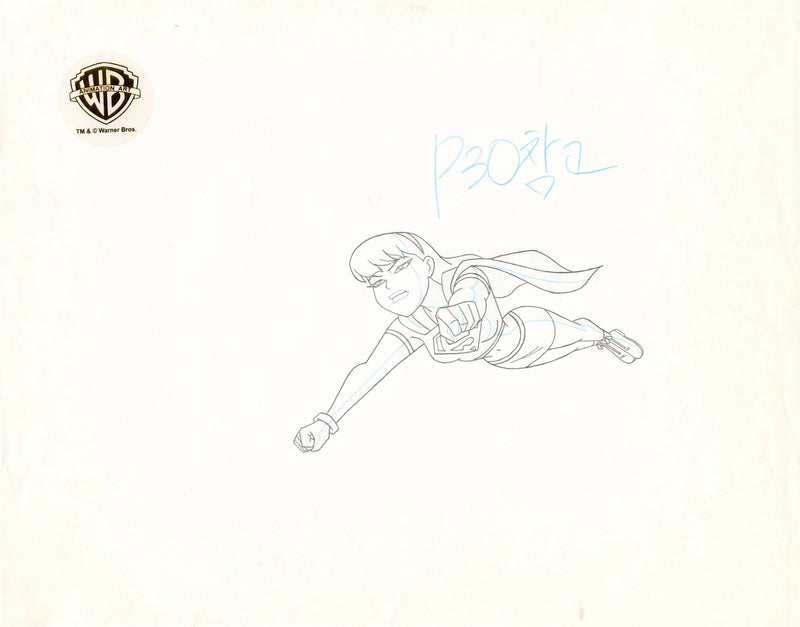 Superman The Animated Series Original Production Drawing: Supergirl