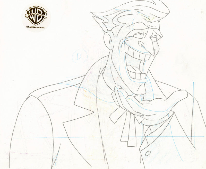 Batman The Animated Series Original Production Cel with Matching Drawing: Joker