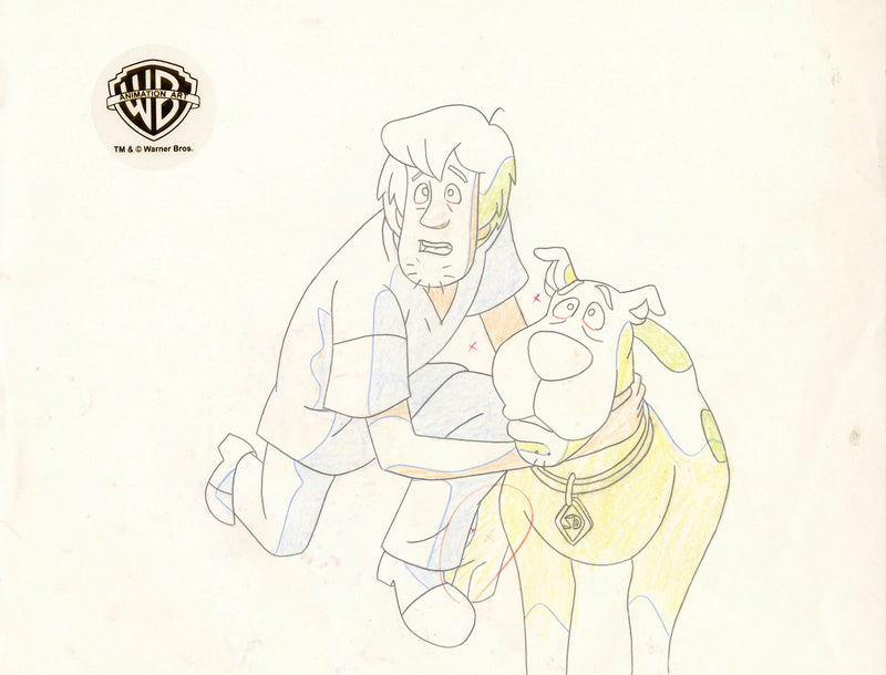 Scooby-Doo on Zombie Island Original Production Cel with Matching Drawing: Shaggy, Scooby-Doo