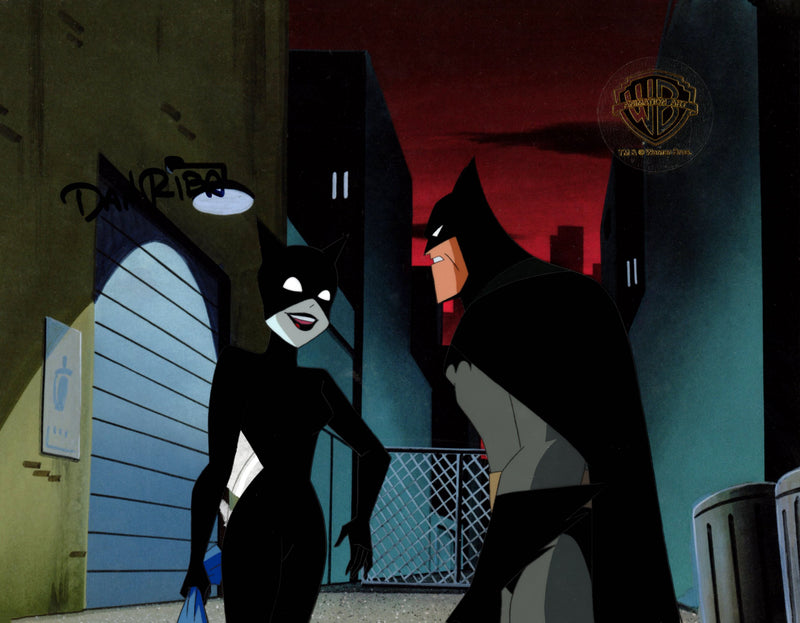 The New Batman Adventures Original Production Cel Signed by Dan Riba: Batman, Catwoman