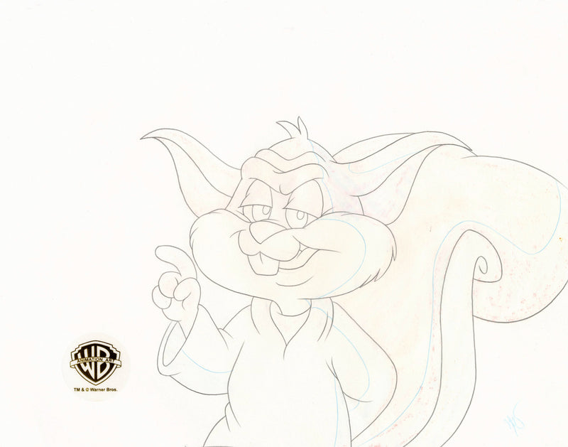 Pinky and the Brain Original Production Cel with Matching Drawing: Skippoda