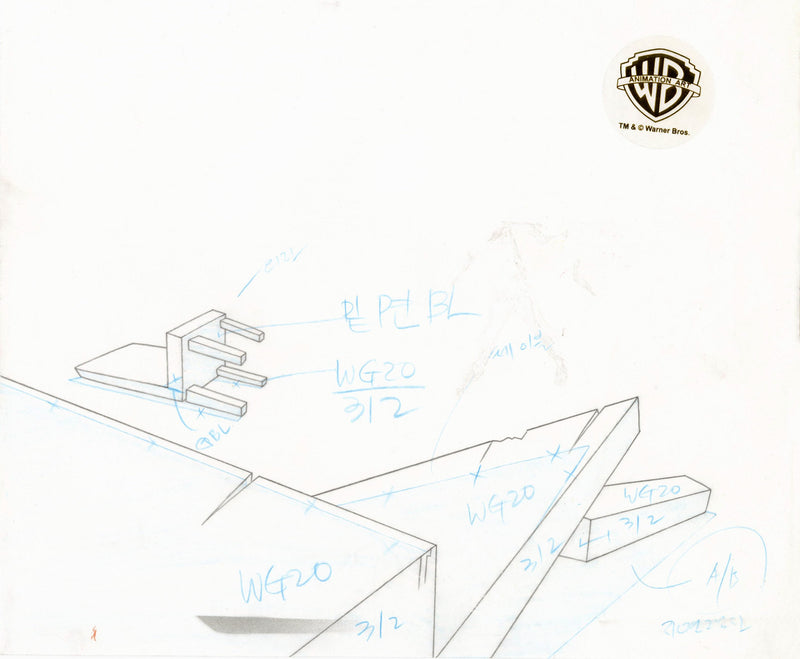 Batman Beyond Original Production Cel on Original Background with Matching Drawing: Curare, Batman