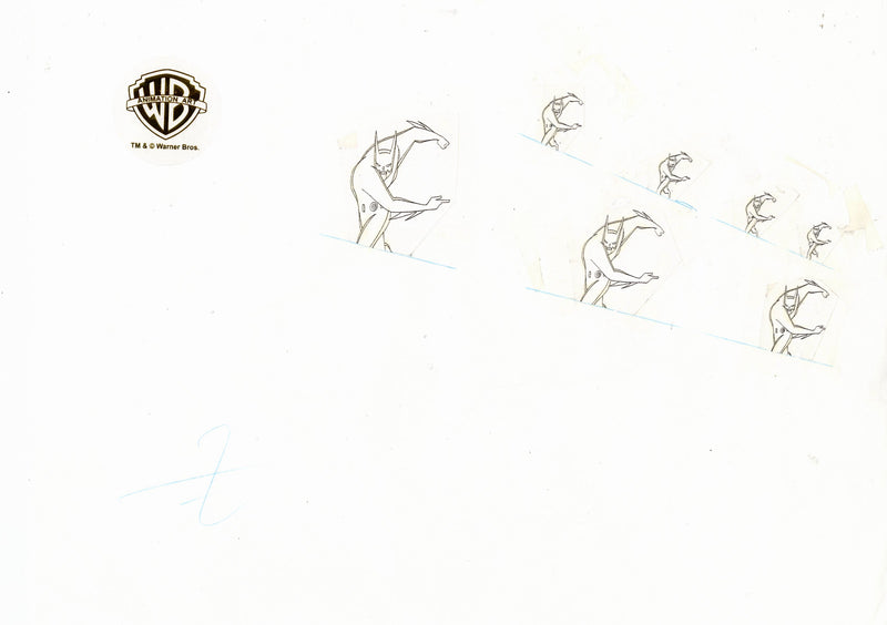 Batman Beyond Original Production Cel with Matching Drawing: Batman