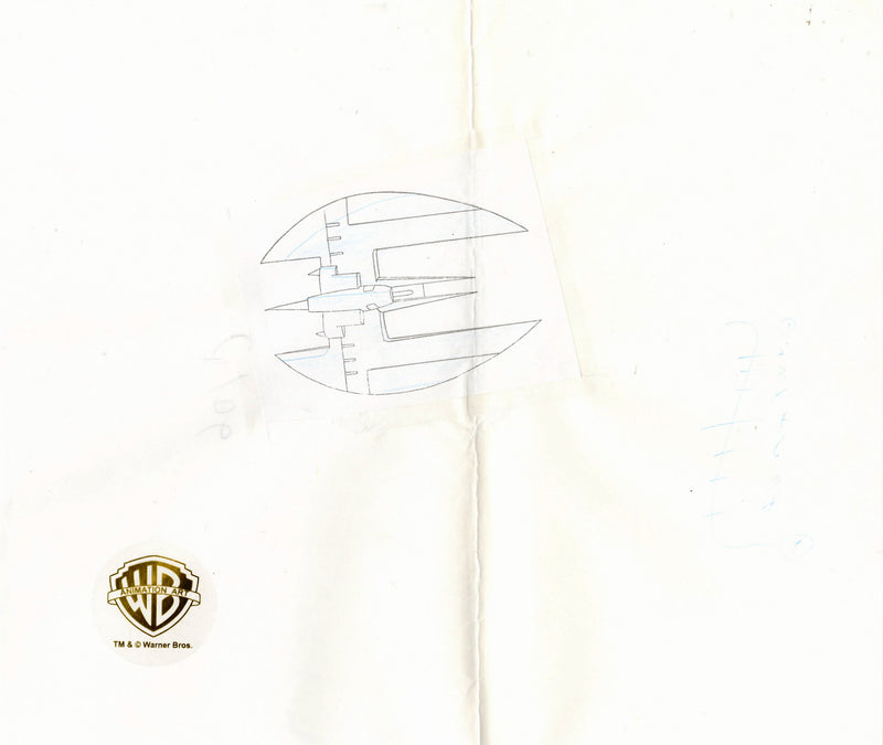 Batman The Animated Series Original Production Cel with Matching Drawing: Batplane