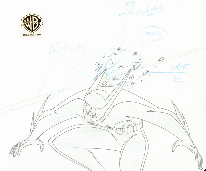 Batman Beyond Original Production Cel with Matching Drawing: Batman