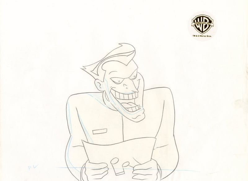 Batman The Animated Series Original Production Cel with Matching Drawing: Joker