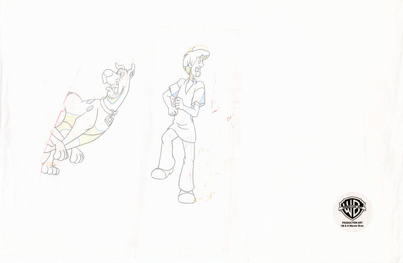 Scooby-Doo on Zombie Island Original Production Cel with Matching Drawing Signed by Bob Singer: Scooby-Doo, Shaggy (Oversize)