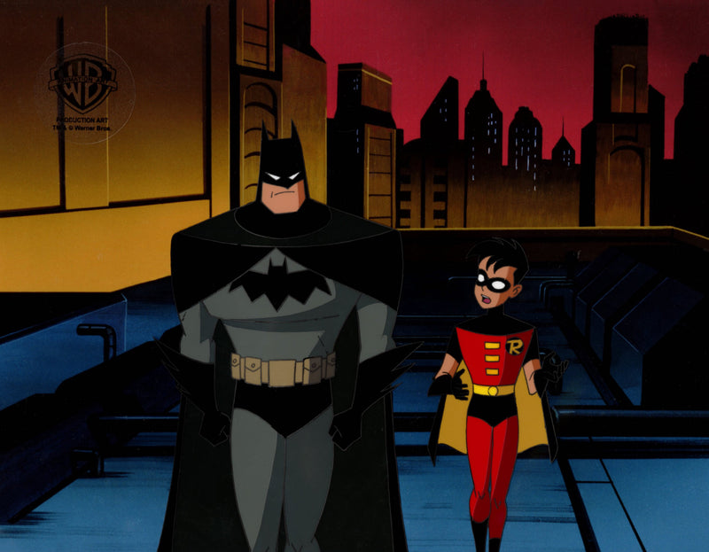 The New Batman Adventures Original Production Cel with Matching Drawing: Batman, Robin