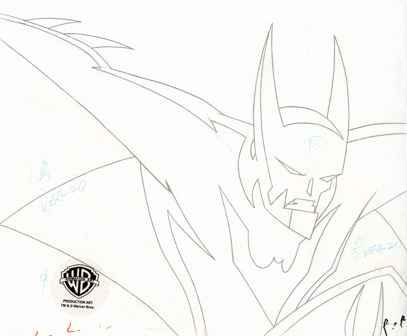 Batman Beyond Original Production Cel with Matching Drawing: Batman