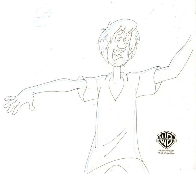 Scooby-Doo on Zombie Island Original Production Cel with Matching Drawings Signed by Bob Singer: Scooby-Doo and Shaggy