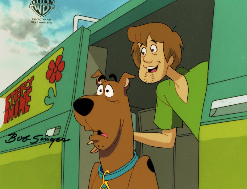 Scooby-Doo on Zombie Island Original Production Cel with Matching Drawings Signed by Bob Singer: Scooby, Shaggy