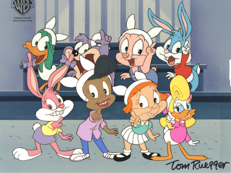 Tiny Toons Adventures Original Production Cel Signed by Tom Ruegger: Tiny Toons Cast