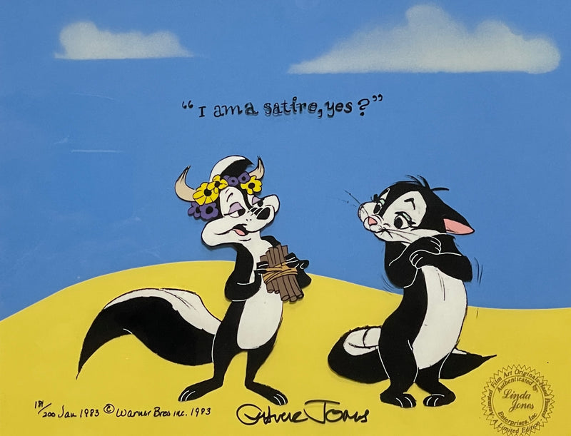 Looney Tunes Limited Edition Cel Signed by Chuck Jones: Pepe and Kitty