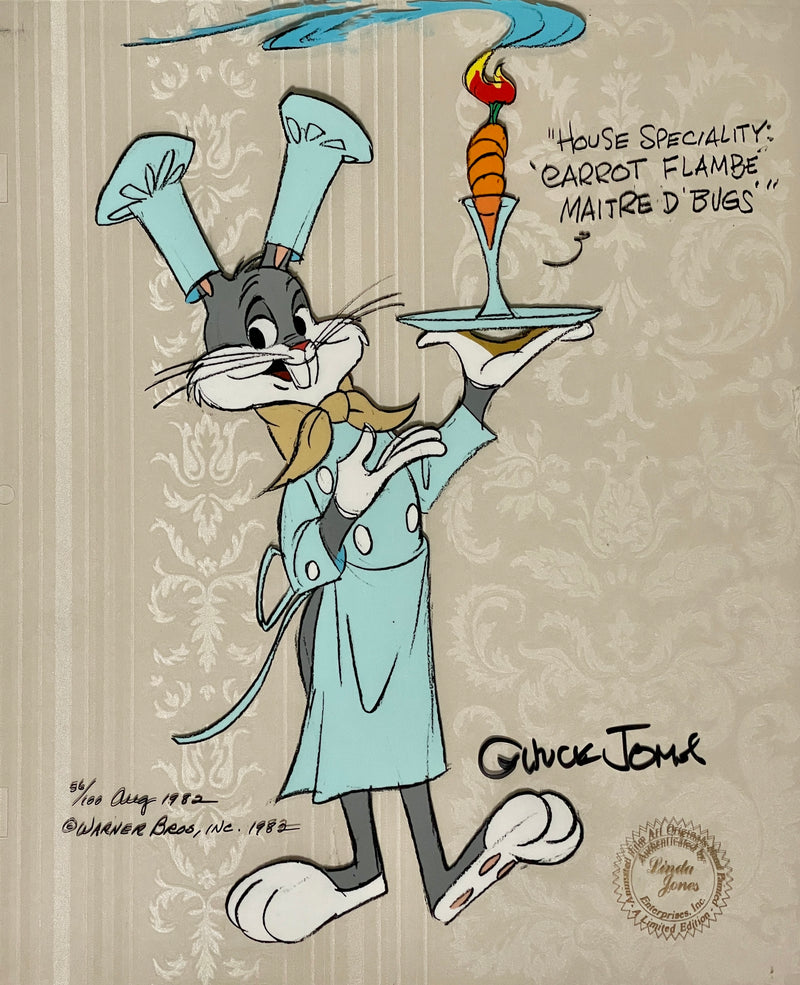 Looney Tunes Limited Edition Cel Signed by Chuck Jones: Chef Bugs