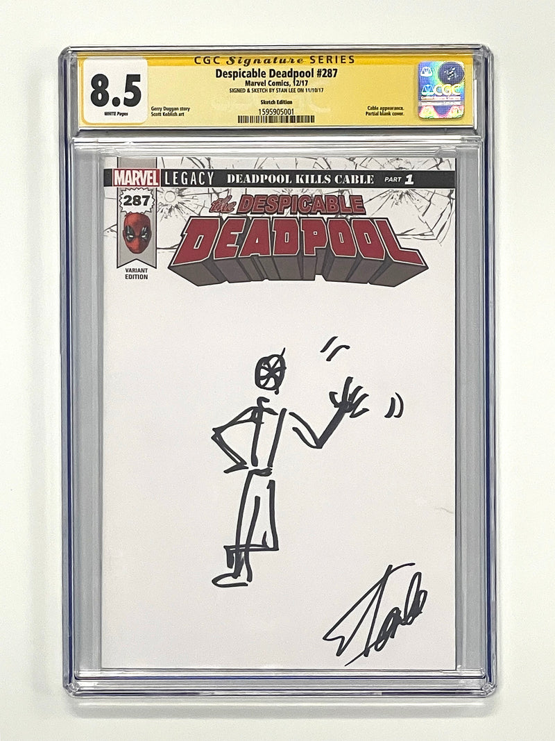 Despicable Deadpool #287 Marvel Comics CGC Graded: Signed with Original Sketch By Stan Lee