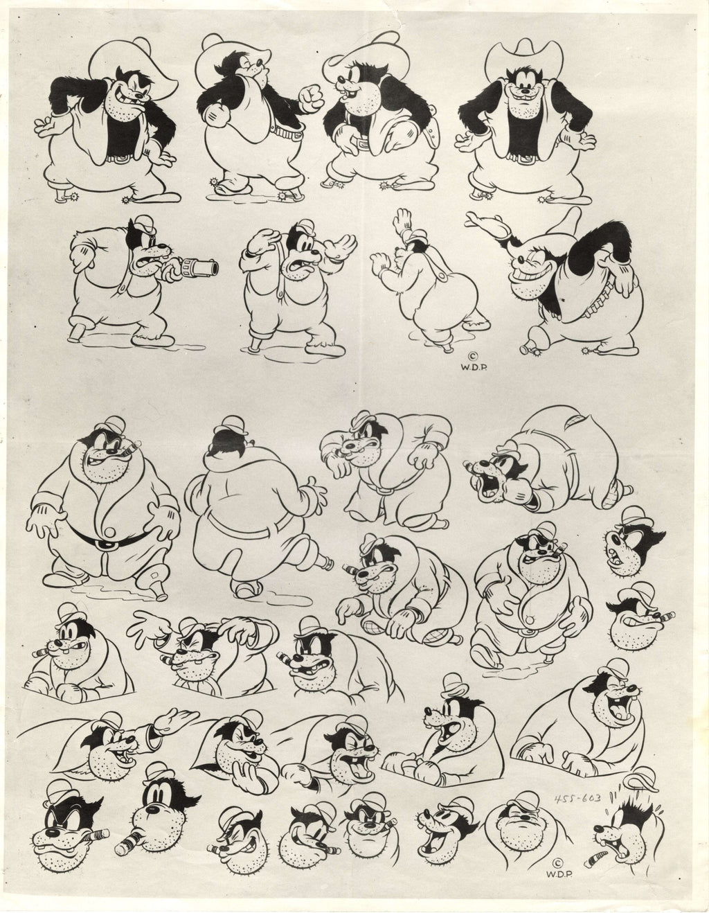 Peg Leg Pete Original Model Sheet - Choice Fine Art