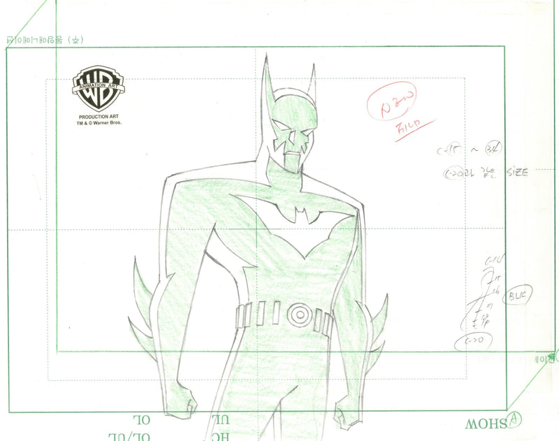 Batman Beyond Original Production Layout Drawing: Batman