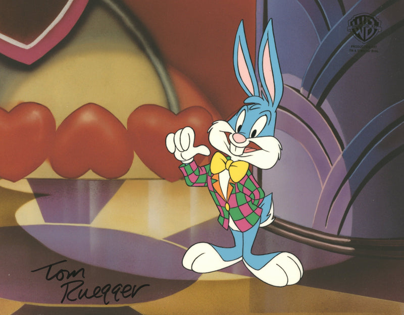 Tiny Toon Adventures Original Production Cel Signed by Tom Ruegger: Buster Bunny