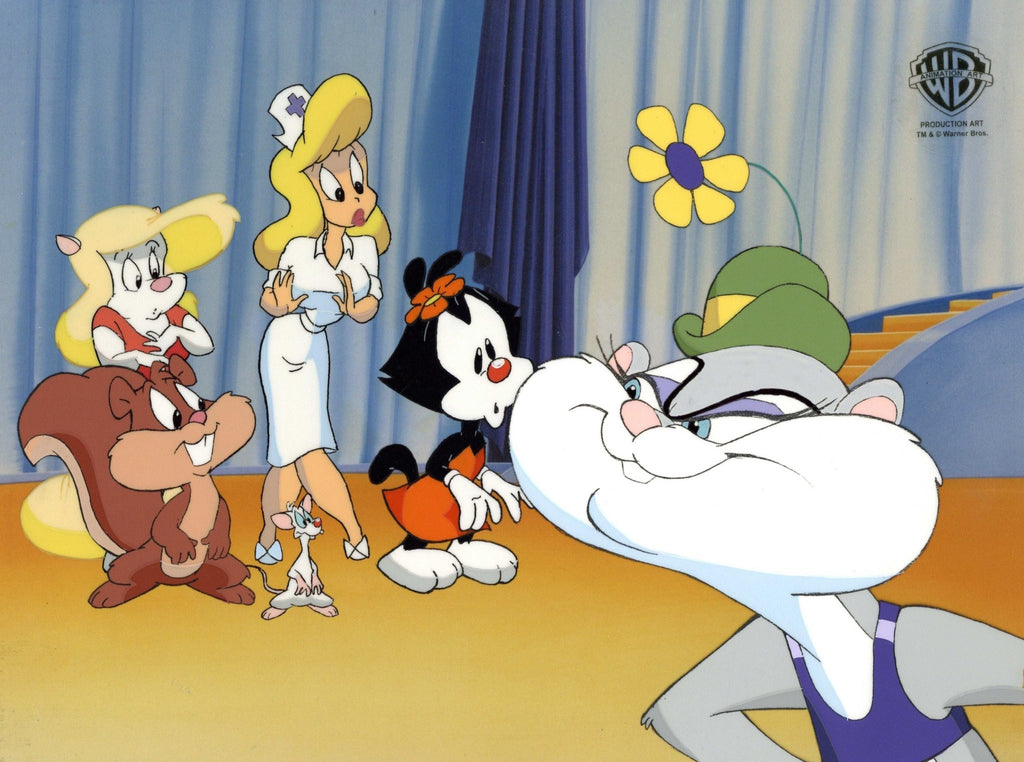 Animaniacs Original Production Cel: Minerva, Hello Nurse, Dot, Slappy, Skippy, and Pinky - Choice Fine Art