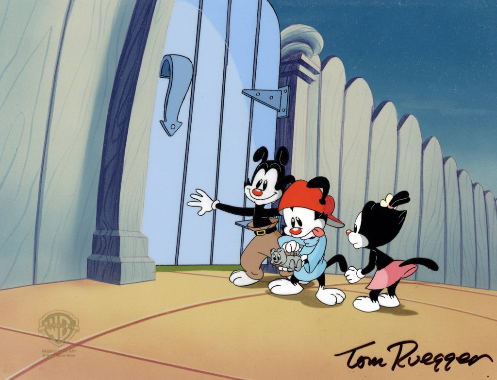 Animaniacs Original Production Cel Signed by Tom Ruegger: Wakko, Yakko, and Dot - Choice Fine Art