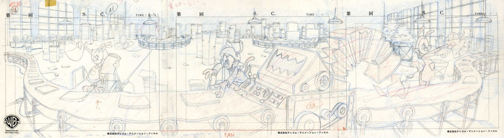 Animaniacs Original Production Pan Drawing: Yakko, Wakko, and Dot - Choice Fine Art