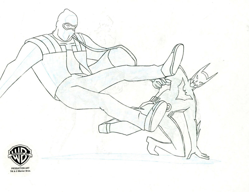 Batman Beyond Original Production Cel with Matching Drawing: Batman and Dirk - Choice Fine Art