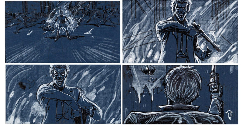 Batman Joker Storyboard Original Art Sequence of 4 - Choice Fine Art