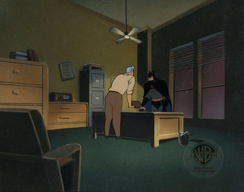 Batman The Animated Series Original Production Cel on Original Background: Batman and Commissioner Gordon - Choice Fine Art
