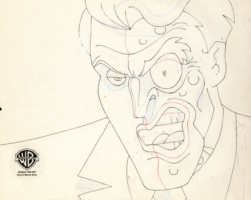 Batman The Animated Series Original Production Cel with Matching Drawing Signed by Bruce Timm: Two-Face - Choice Fine Art