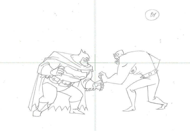 Batman The Animated Series Original Production Drawing: Batman and Mutant Leader - Choice Fine Art