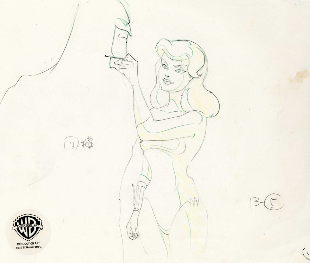 Batman The Animated Series Original Production Drawing: Batman and Poison Ivy - Choice Fine Art