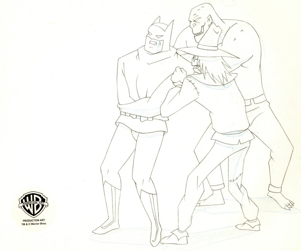 Batman The Animated Series Original Production Drawing: Batman, Scarecrow, and Killer Croc - Choice Fine Art