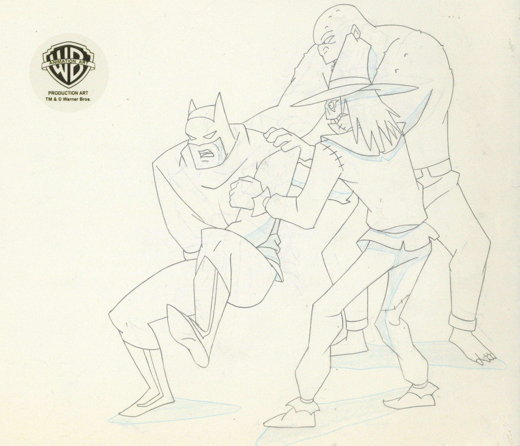 Batman The Animated Series Original Production Drawing: Batman, Scarecrow, and Killer Croc - Choice Fine Art