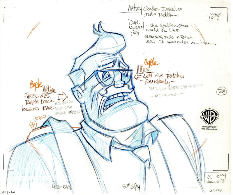 Batman The Animated Series Original Production Drawing: Commissioner Gordon - Choice Fine Art