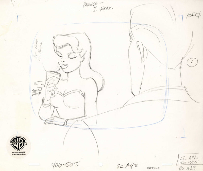 Batman The Animated Series Original Production Drawing: Poison Ivy and Harvey Dent - Choice Fine Art