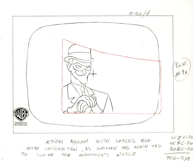 Batman The Animated Series Original Production Drawing: Riddler - Choice Fine Art