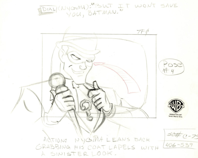 Batman The Animated Series Original Production Layout Drawing: The Riddler - Choice Fine Art