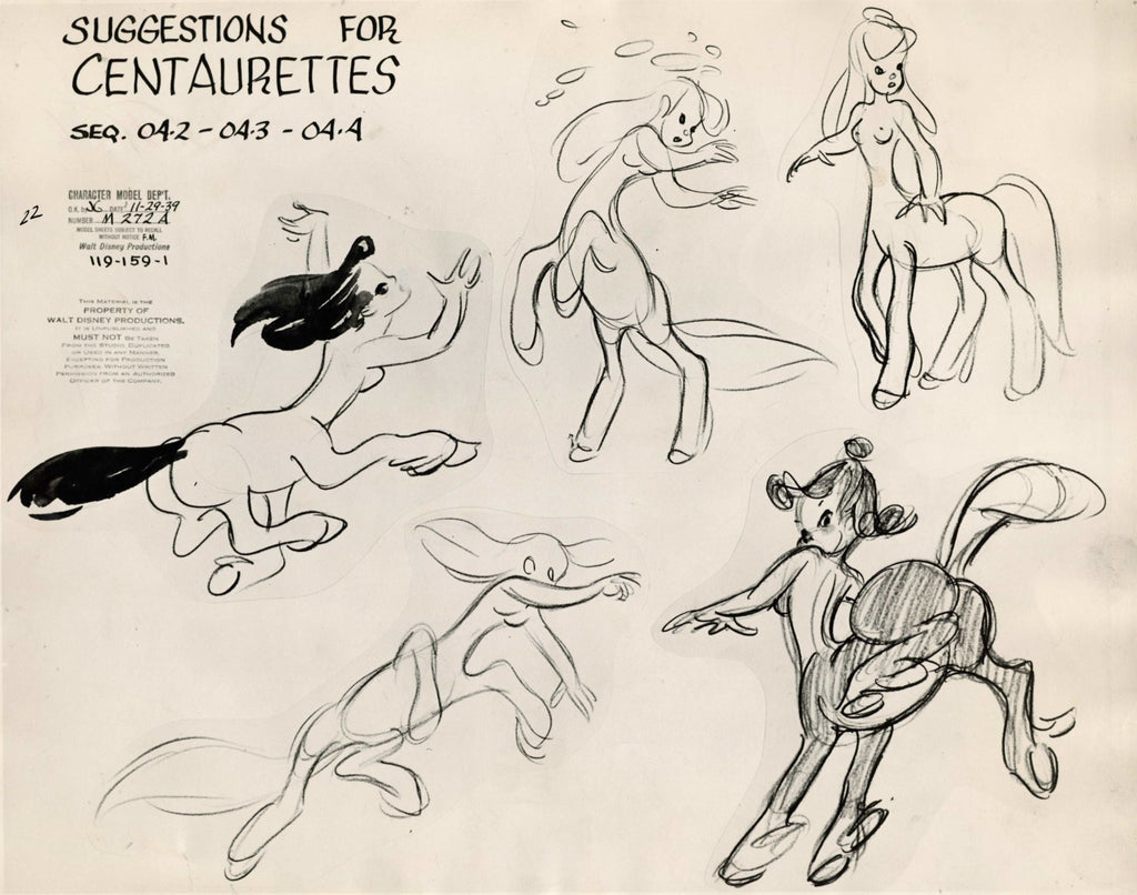 Fantasia Original Production Model Sheet: Centaurette Suggestions - Choice Fine Art
