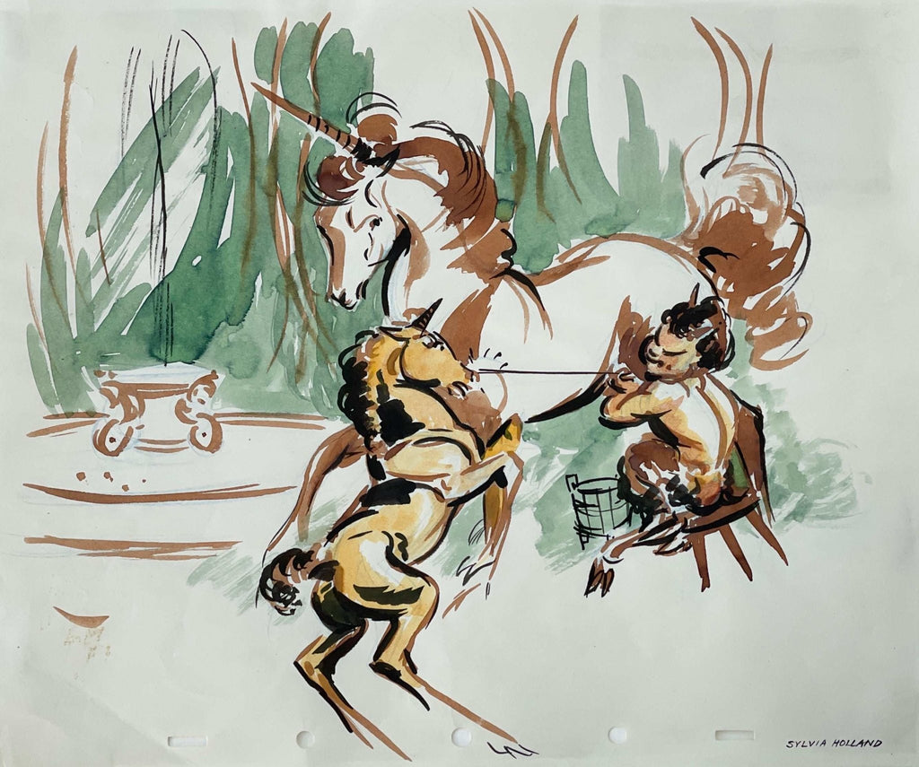 Fantasia, Original Watercolor Concept Painting Signed by Sylvia Holland - Choice Fine Art