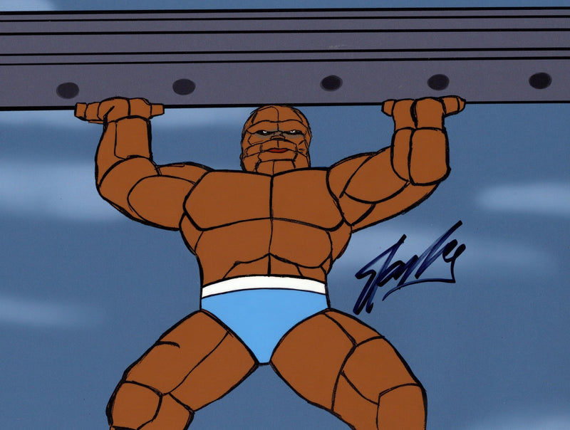 Fantastic Four Original Production Cel and Matching Drawing Signed by Stan Lee: The Thing - Choice Fine Art