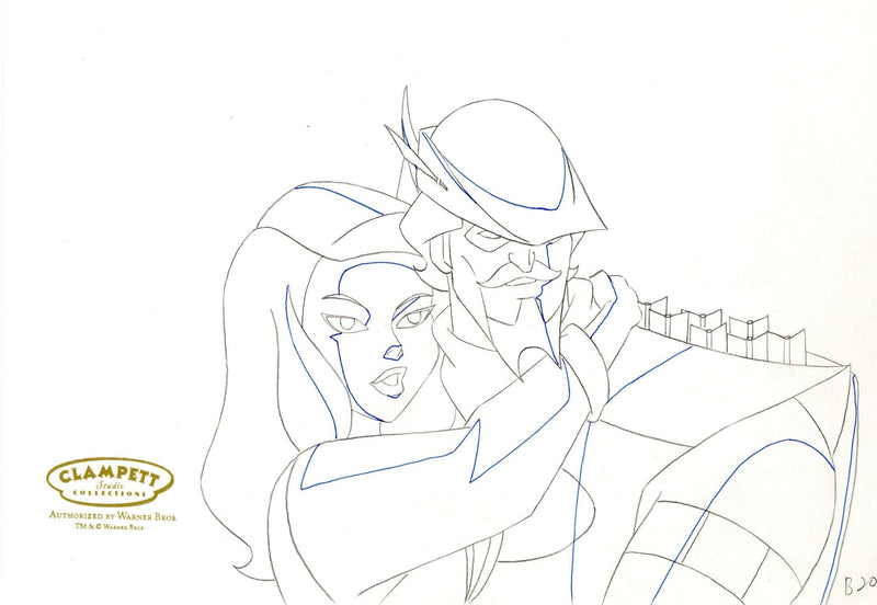 Justice League Original Production Drawing: Black Canary and Green Arrow - Choice Fine Art