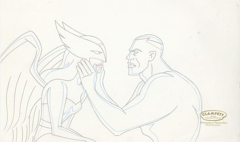 Justice League Original Production Drawing: Hawkgirl and Green Lantern - Choice Fine Art