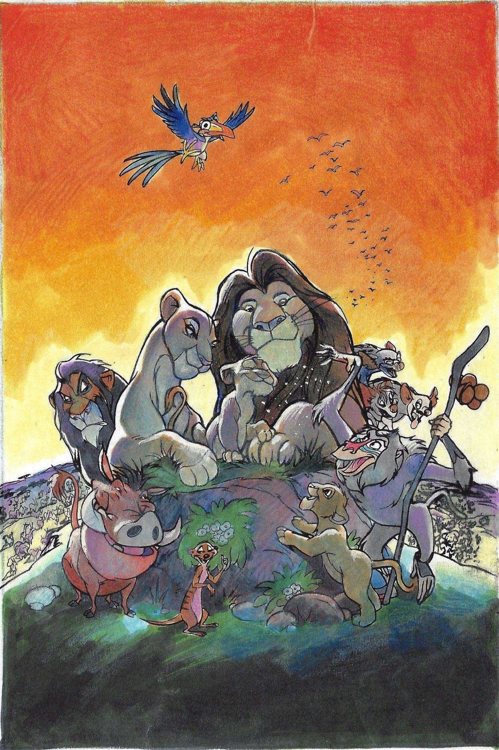 Lion King Original Publicity Watercolor Painting - Choice Fine Art