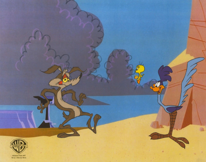 Looney Tunes Original Production Cel: Wile E. Coyote, Roadrunner, and Tweety - Choice Fine Art