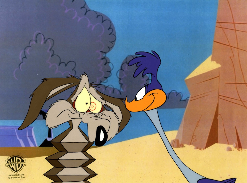Looney Tunes Original Production Cel with Matching Drawing: Wile E. Coyote and Roadrunner - Choice Fine Art